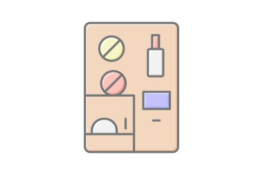 Makyaj Satıcısı, vektör, piksel mükemmel, illüstratör dosyası