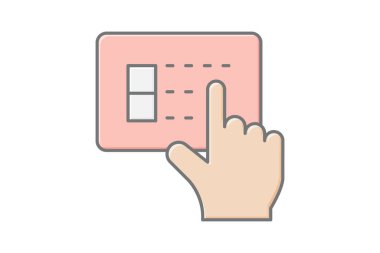 Ekran Paneline dokun, vektör, piksel mükemmel, illüstratör dosyası