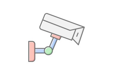 Güvenlik kamerası, vektör, piksel mükemmel, illüstratör dosyası