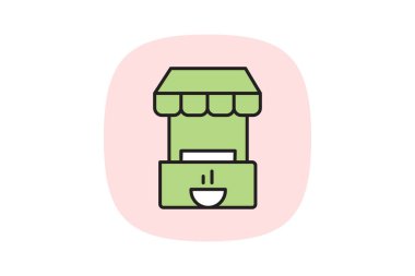 Yiyecek dağıtıcısı, vektör, piksel mükemmel, illüstratör dosyası