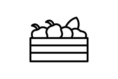 Tahta Sandık Sebze, vektör, piksel mükemmel, illüstratör dosyası