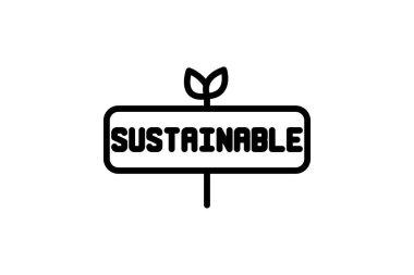 Sürdürülebilir Bahçe İşareti, vektör, piksel mükemmel, resimleyici dosyası