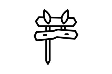 Tahta Bahçe İşaretleyicileri, vektör, piksel mükemmel, illüstratör dosyası