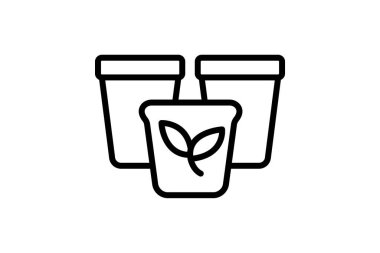 Biyolojik çözünebilir saksılar, vektör, piksel mükemmel, illüstratör dosyası