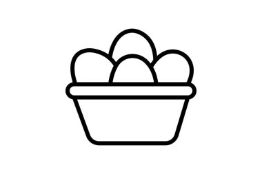 Organik yumurta sepeti, vektör, piksel mükemmel, illüstratör dosyası