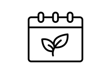 Organik tarım takvimi, vektör, piksel mükemmel, illüstratör dosyası