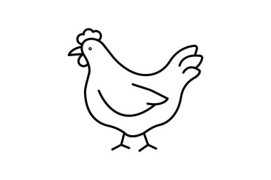 Organik Çiftlikte Tavuk, vektör, piksel mükemmel, illüstratör dosyası