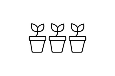 Yeniden Kullanılabilir Bitki Saksıları, vektör, piksel mükemmel, illüstratör dosyası