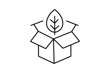 Dünya dostu paketleme, vektör, piksel mükemmel, illüstratör dosyası