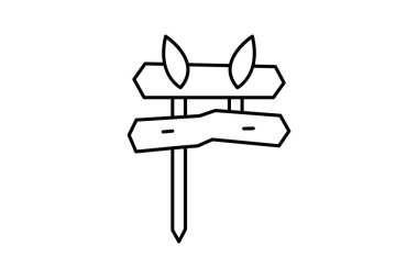 Tahta Bahçe İşaretleyicileri, vektör, piksel mükemmel, illüstratör dosyası