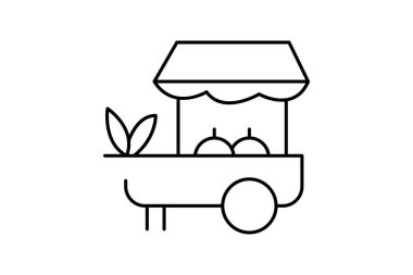 Çiftçi Pazar Sahnesi, vektör, piksel mükemmel, illüstratör dosyası