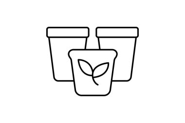 Biyolojik çözünebilir saksılar, vektör, piksel mükemmel, illüstratör dosyası