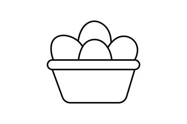 Organik yumurta sepeti, vektör, piksel mükemmel, illüstratör dosyası