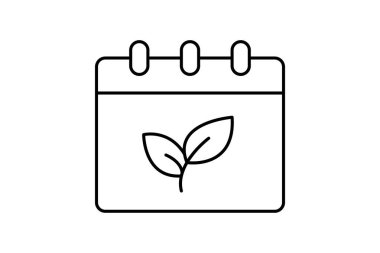 Organik tarım takvimi, vektör, piksel mükemmel, illüstratör dosyası