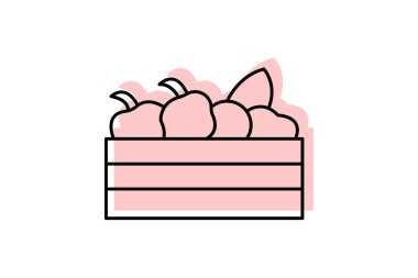 Tahta Sandık Sebze, vektör, piksel mükemmel, illüstratör dosyası