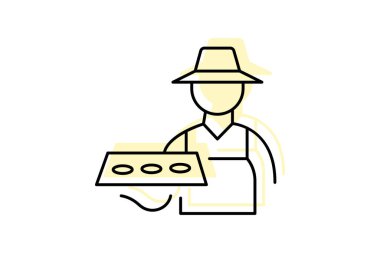 Seedling Tepsisi, vektörü, pikseli mükemmel, illüstratör dosyası olan çiftçi