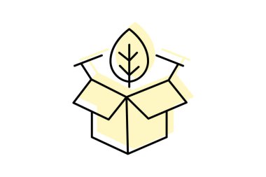 Dünya dostu paketleme, vektör, piksel mükemmel, illüstratör dosyası