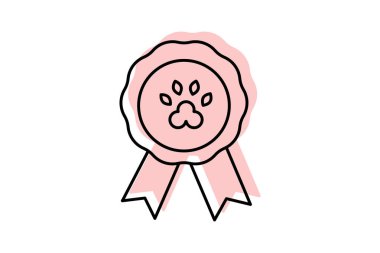 Hayvan dostu rozet, vektör, piksel mükemmel, illüstratör dosyası