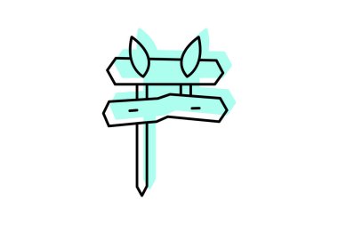 Tahta Bahçe İşaretleyicileri, vektör, piksel mükemmel, illüstratör dosyası