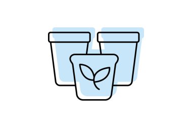 Biyolojik çözünebilir saksılar, vektör, piksel mükemmel, illüstratör dosyası