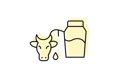 Organik İnek Sütü, vektör, piksel mükemmel, illüstratör dosyası
