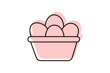 Organik yumurta sepeti, vektör, piksel mükemmel, illüstratör dosyası