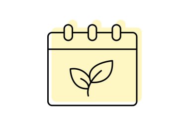 Organik tarım takvimi, vektör, piksel mükemmel, illüstratör dosyası