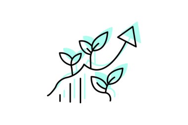 Doğal Büyüme oku, vektör, piksel mükemmel, illüstratör dosyası