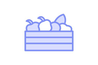 Tahta Sandık Sebze, vektör, piksel mükemmel, illüstratör dosyası