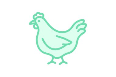 Organik Çiftlikte Tavuk, vektör, piksel mükemmel, illüstratör dosyası