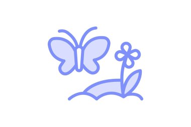 Kelebek Bahçede, vektör, piksel mükemmel, çizer dosyası