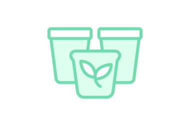 Biyolojik çözünebilir saksılar, vektör, piksel mükemmel, illüstratör dosyası