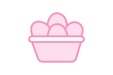 Organik yumurta sepeti, vektör, piksel mükemmel, illüstratör dosyası