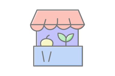 Organik Pazar Oyalaması, vektör, piksel mükemmel, illüstratör dosyası