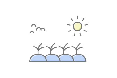 Sebze Güneşte Yatak, vektör, piksel mükemmel, illüstratör dosyası