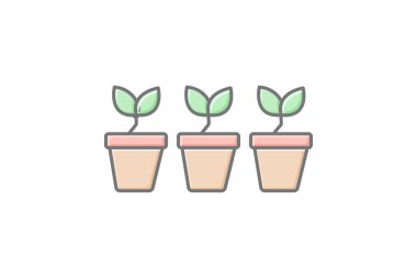 Yeniden Kullanılabilir Bitki Saksıları, vektör, piksel mükemmel, illüstratör dosyası