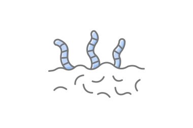 Solucan, vektör, piksel ile toprak mükemmel, illüstratör dosyası