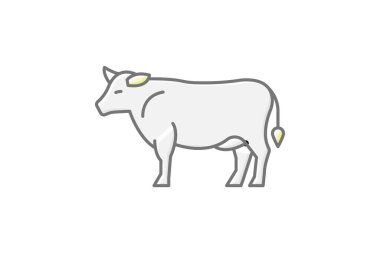 Otla beslenen İnek, vektör, piksel mükemmel, illüstratör dosyası