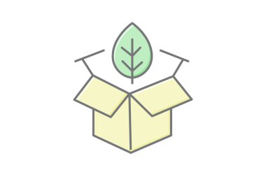 Dünya dostu paketleme, vektör, piksel mükemmel, illüstratör dosyası