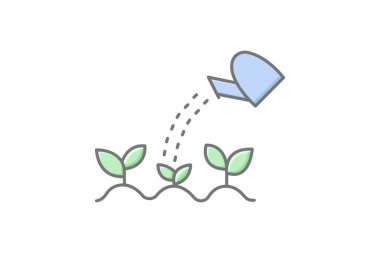 Sulama Organik Bahçesi, vektör, piksel mükemmel, illüstratör dosyası