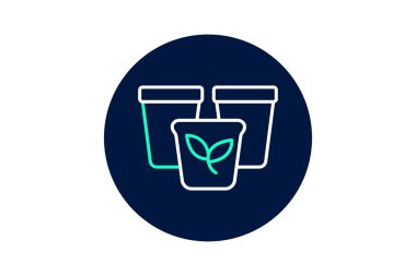 Biyolojik çözünebilir saksılar, vektör, piksel mükemmel, illüstratör dosyası