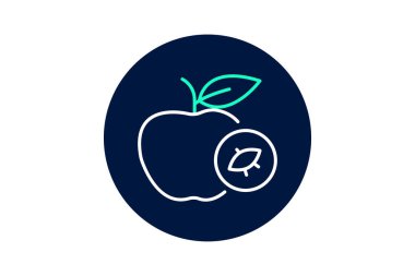 Meyve ile Organik İşaret, vektör, piksel mükemmel, illüstratör dosyası