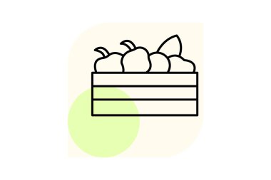 Tahta Sandık Sebze, vektör, piksel mükemmel, illüstratör dosyası