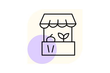 Organik Pazar Oyalaması, vektör, piksel mükemmel, illüstratör dosyası