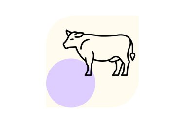 Otla beslenen İnek, vektör, piksel mükemmel, illüstratör dosyası