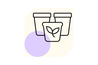 Biyolojik çözünebilir saksılar, vektör, piksel mükemmel, illüstratör dosyası