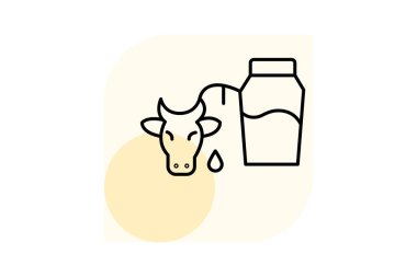 Organik İnek Sütü, vektör, piksel mükemmel, illüstratör dosyası