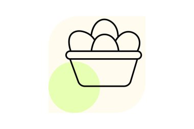 Organik yumurta sepeti, vektör, piksel mükemmel, illüstratör dosyası