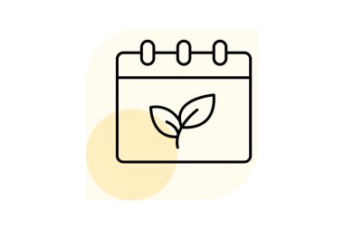 Organik tarım takvimi, vektör, piksel mükemmel, illüstratör dosyası