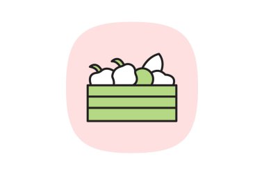 Tahta Sandık Sebze, vektör, piksel mükemmel, illüstratör dosyası